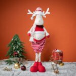 85cm Cartoon Elk Doll Christmas Ornament - 图片 3