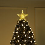 150cm Black Fiber Optic Tree with Star, 8 Function Led Light - Image 5