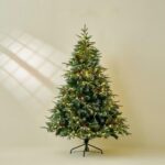 Frosted Tips Artificial  Christmas Tree with Pine Cone, Red Berry - Image 2