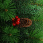 Pine Needles Artificial Classic Christmas Tree with Pine Cone, Red Berry - Image 2