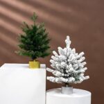 45cm Music Box Rotating Music Christmas Tree Flocking Mini Bare Tree Set - Image 2