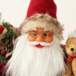 30cm/45cm/60cm Red Plaid & Bear Toy Santa Claus Doll - Image 3