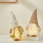 Champagne Gold Faceless Christmas toys with lights Santa Claus Doll - Image 4