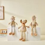 30cm/40cm Champagne Gold Seated/Long-Legged Christmas doll ornament - Image 3