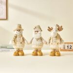 45cm/50cm Champagne Gold Bantam and Telescopic Leg Christmas Doll Ornament - Image 3