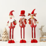 Red-Golden, White-Haired, Extendable Plush Toy Christmas Doll - Image 3