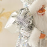 30cm/45cm/60cm New Silver Sequined Santa with Lighted Santa Claus Doll - 图片 3