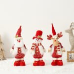 Red-Golden, White-Haired, Extendable Plush Toy Christmas Doll - Image 4