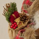 30cm/45cm/60cm Red&Gold Plaid Brown Fur Santa Claus Doll - Image 4
