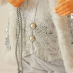 30cm/45cm/60cm New Silver Sequined Santa with Lighted Santa Claus Doll - 图片 4