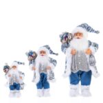 30cm/45cm/60cm Blue and Silver Santa with Lights Santa Claus Doll - Image 5