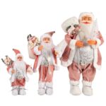 30cm/45cm/60cm Pink Holding Tree Santa Doll with Bag - Image 5