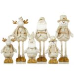 45cm/50cm Champagne Gold Bantam and Telescopic Leg Christmas Doll Ornament - Image 5