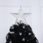 150cm Black Fiber Optic Tree with Star, 8 Function Led Light - Image 4