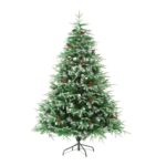 Frosted Tips Artificial  Christmas Tree with Pine Cone, Red Berry - Image 5
