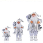 30cm/45cm/60cm New Silver Sequined Santa with Lighted Santa Claus Doll - 图片 5