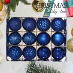 6cm Dark Blue Claissic Christmas Ball Ornament Collection