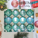 8cm Lake Blue Paiting Classic Christmas Ball Ornament Collection
