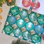 8cm Lake Blue Paiting Classic Christmas Ball Ornament Collection - 图片 2
