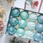 6cm Lake Blue Pumpkin Paiting Pearl, Sequin, Onion Shiny Christmas Ball Ornament Collection - Image 2