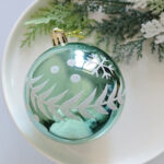 8cm Lake Blue Paiting Classic Christmas Ball Ornament Collection - 图片 4