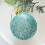 6cm Lake Blue Pumpkin Paiting Pearl, Sequin, Onion Shiny Christmas Ball Ornament Collection - Image 4