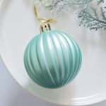 6cm Lake Blue Pumpkin Paiting Pearl, Sequin, Onion Shiny Christmas Ball Ornament Collection - Image 7