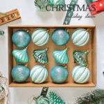 8cm Lake Blue Gift Tube Christmas Ball Ornament Collection