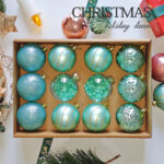 8cm Lake Blue Water-drop Flower Christmas Ball Ornament Collection