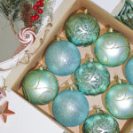 10cm Lake Blue Water-Drop Flower Christmas Ball Ornament Collection - Image 2