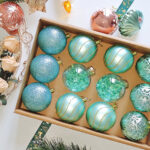 8cm Lake Blue Water-drop Flower Christmas Ball Ornament Collection - Image 2