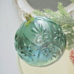 10cm Lake Blue Water-Drop Flower Christmas Ball Ornament Collection - Image 3