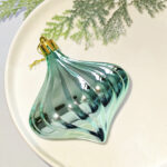 8cm Lake Blue Water-drop Flower Christmas Ball Ornament Collection - Image 3