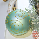 10cm Lake Blue Water-Drop Flower Christmas Ball Ornament Collection - Image 4
