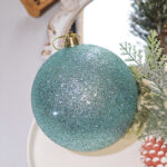10cm Lake Blue Water-Drop Flower Christmas Ball Ornament Collection - Image 5