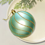 8cm Lake Blue Water-drop Flower Christmas Ball Ornament Collection - Image 6