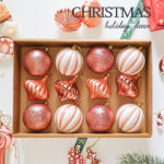 8cm Rose Gold Gift Tube Christmas Ball Ornament Collection
