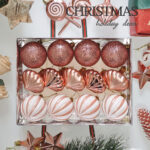 6cm Rose Gold Gift Tube Christmas Ball Ornament Collection