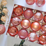 8cm Rose Gold Paiting Classic Christmas Ball Ornament Collection - Image 2