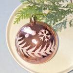 8cm Rose Gold Paiting Classic Christmas Ball Ornament Collection - Image 3