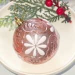 6cm/8cm Rose Gold Four-Leaf Flower Paiting Christmas Ball Ornament Collection - Image 6