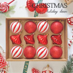 8cm Red Gift Tube Christmas Ball Ornament Collection