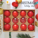 8cm Red Water-drop Flower Christmas Ball Ornament Collection