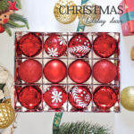 8cm Red Paiting Classic Christmas Ball Ornament Collection