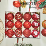 6cm Red Powder Hollow, Pumpkin Christmas Ball Ornament Collection
