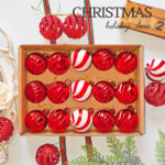 4cm Red S-shaped openwork Christmas Ball Ornamnets