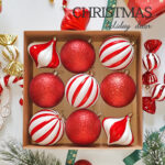 10cm Red Classic Christmas Gift Ornament Collection