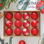 6cm/8cm Red Four-Leaf Flower Paiting Christmas Ball Ornament Collection