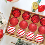 8cm Red Pumpkin Paiting Pearl Christmas Ball Ornament Collection - Image 2