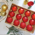 8cm Red Tree Paiting Christmas Ball Ornament Collection - Image 6